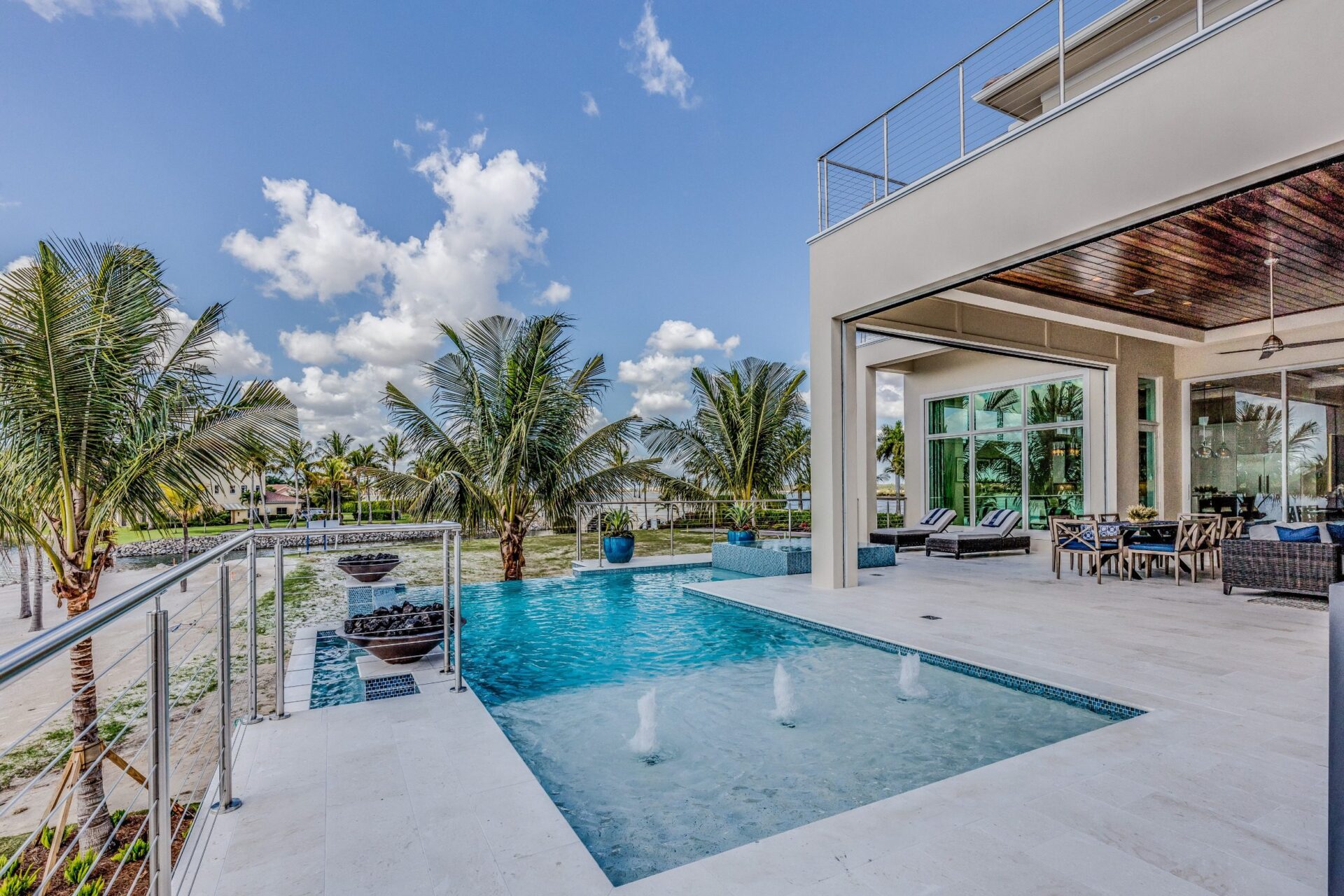 Poolside of Florida coastal home Poolside of Florida coastal home